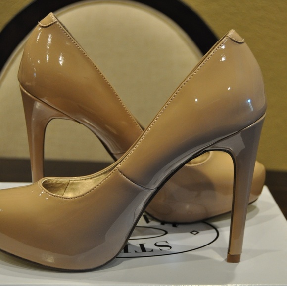 Steve Madden MELTZ Beige Tan Nude Platform Heels - Picture 6 of 7